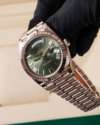 Rolee_x Oyster Perpetual Day Date 40 Battery Copper Green