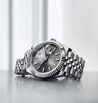 Rolee_x Oyster Perpetual Date Just Silver-Grey