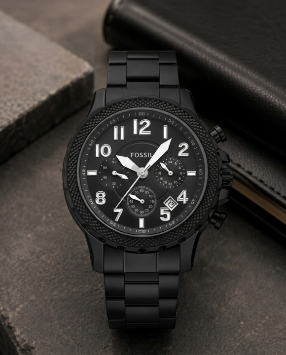 Fossii_l Bowman Chronograph Black-White
