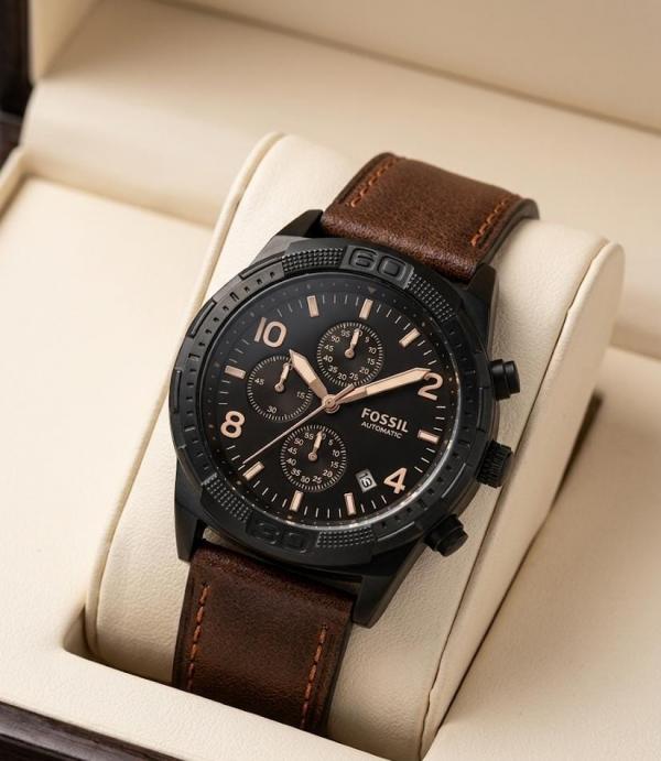 Fossii_l Bronson Chronograph Luggage Leather