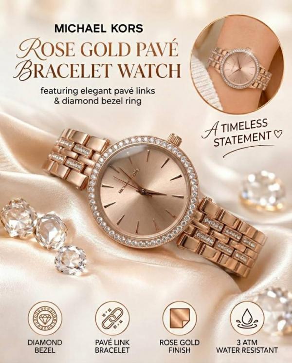 Michaee_l Kors Darci Rose Gold Pink