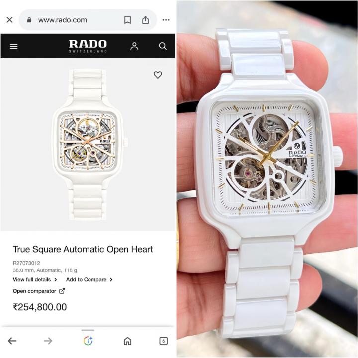 Radd_o True Square Automatic Ceramic White Gold