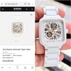 Radd_o True Square Automatic Ceramic White Gold
