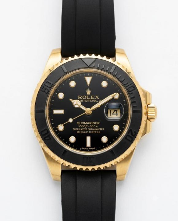 Rolee_x Yacht-Master gold black dail