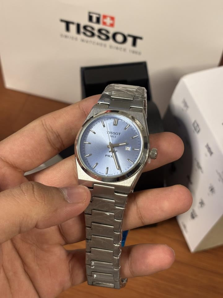 Tissoo_t 1853 PRX Silver Sky Blue Dial
