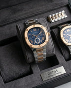 Guess Square Chronograph 2Ton-Copper-Blue
