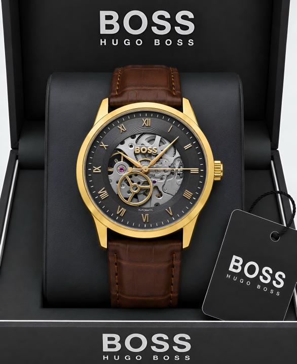 BOSS Principle Skeleton Mens Automatic Brown gold