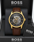BOSS Principle Skeleton Mens Automatic Brown gold