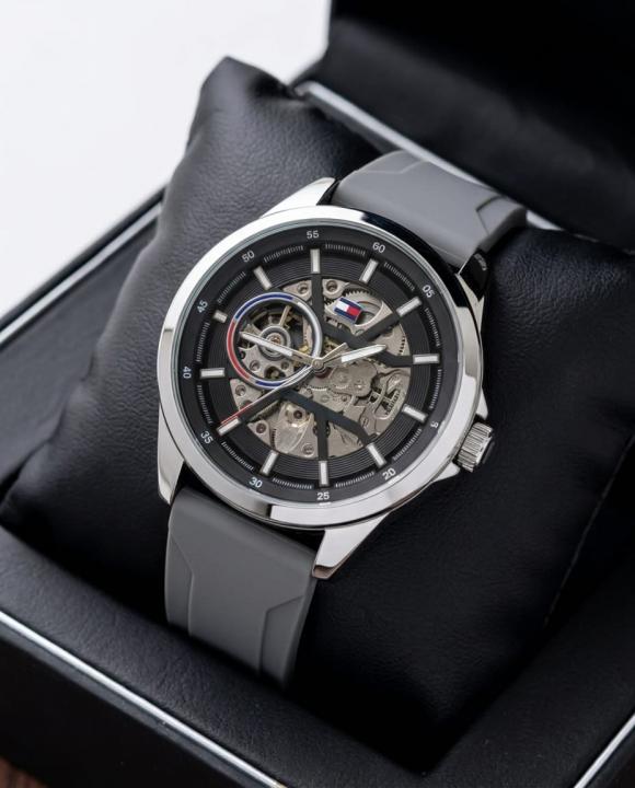 Tommmy Hilfige_r Automatic Silicon Grey-Silver-Black