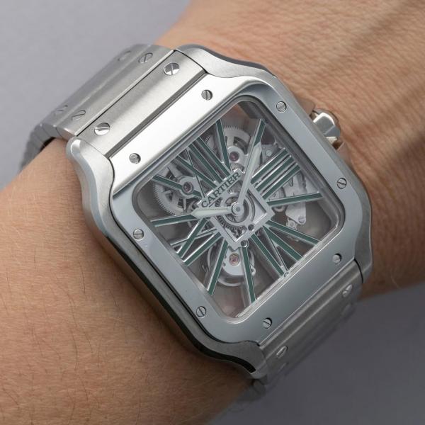 Cartie_r Santos Skeleton Battery silver green