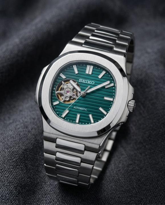 Seik_o Mod Nautilus Phantom Open Heart Automatic Silver-Green