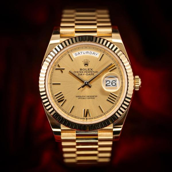 Rolee_x oyster Perpetual Day Date 40 Battery Gold-Gold
