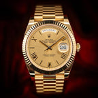 Rolee_x oyster Perpetual Day Date 40 Battery Gold-Gold