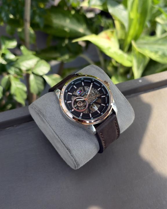 Tommmy Hilfige_r Automatic Leather DarkBrown-Copper-Black