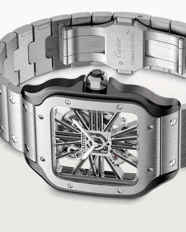 Cartiee_r Santos Skeleton Battery Silver-Black