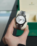 Rolee_x Oyster Perpetual Date Just Silver-White