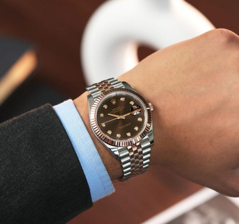 Rolee_x Oyster Perpetual Date Just Automatic Copper