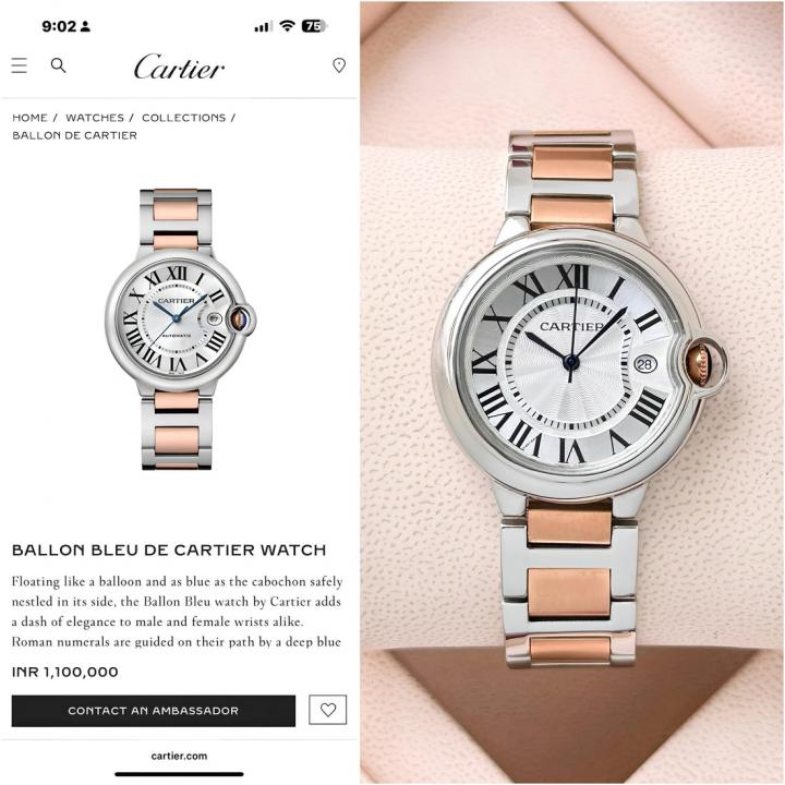 Cartiee_r Ballon Bleu De Womans