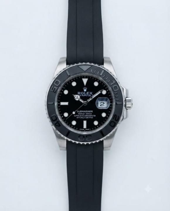 Rolee_x Yacht-Master silver black dail