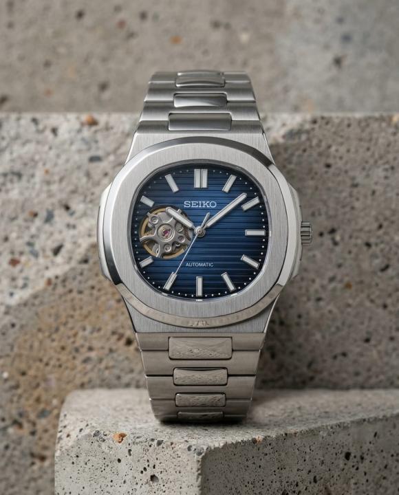 Seik_o Mod Nautilus Phantom Open Heart Automatic Silver-Blue