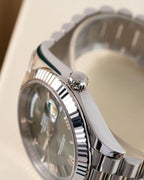 Rolee_x Oyster Perpetual Day Date 40 Battery Silver-Green