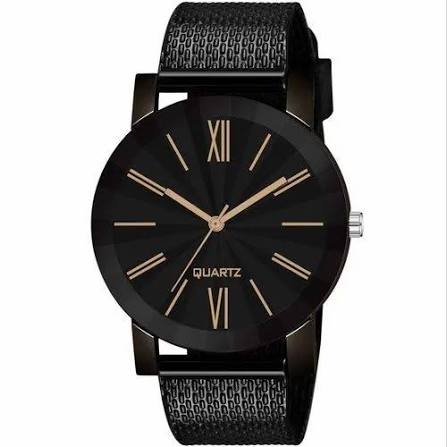 black leather watch