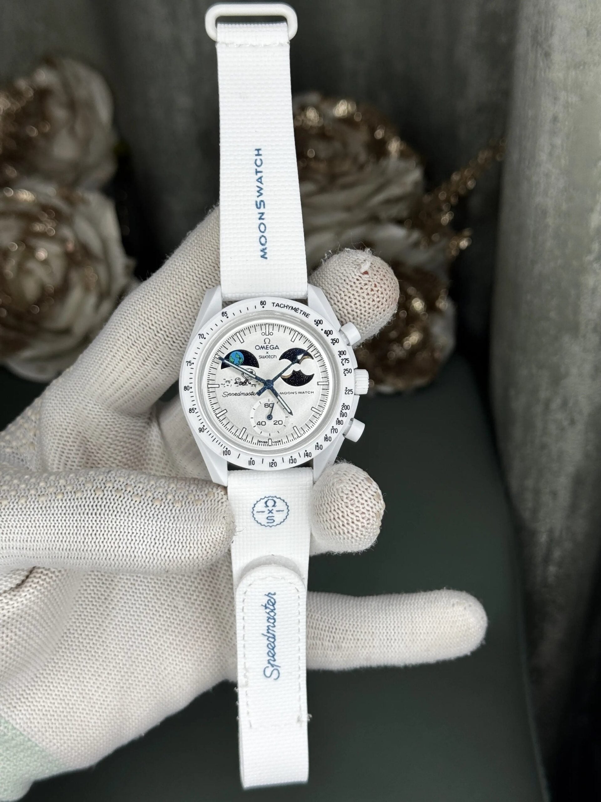 Swatch X Omega Bioceramic Moonswatch Mission To Earthphase – Moonshine Gold Snow